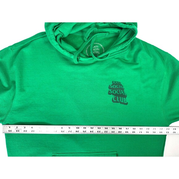 Anti Social Social Club Hoodie Men Large Green Pixel Logo Graphic Streetwear USA - Picture 9 of 13